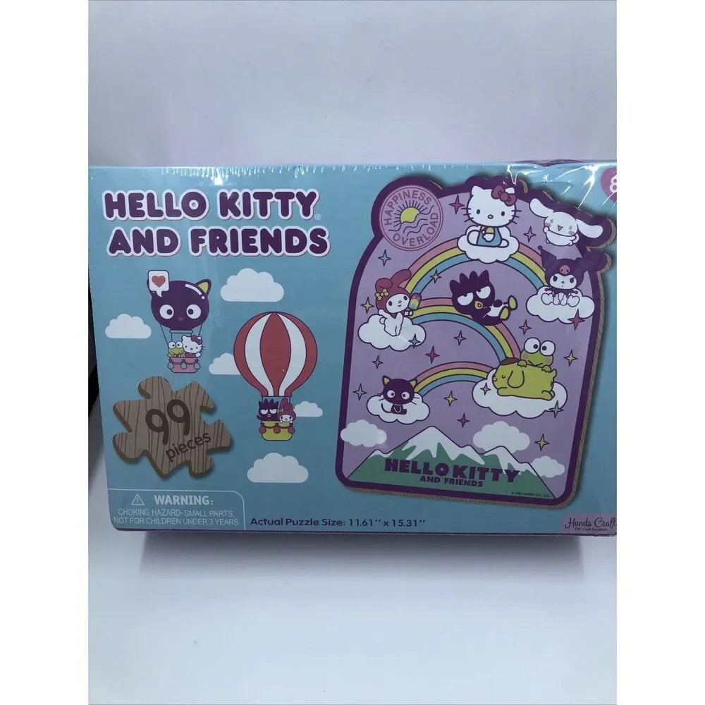 Hello Kitty and Friends Sanrio Wooden Jigsaw Puzzle 99 pcs.  Sealed